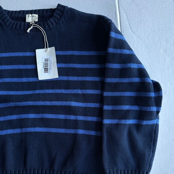 NWT Marea by Liz Joy Lake Sweater - Navy/Tidal Blue Stripe Size Medium - Picture 8 of 8